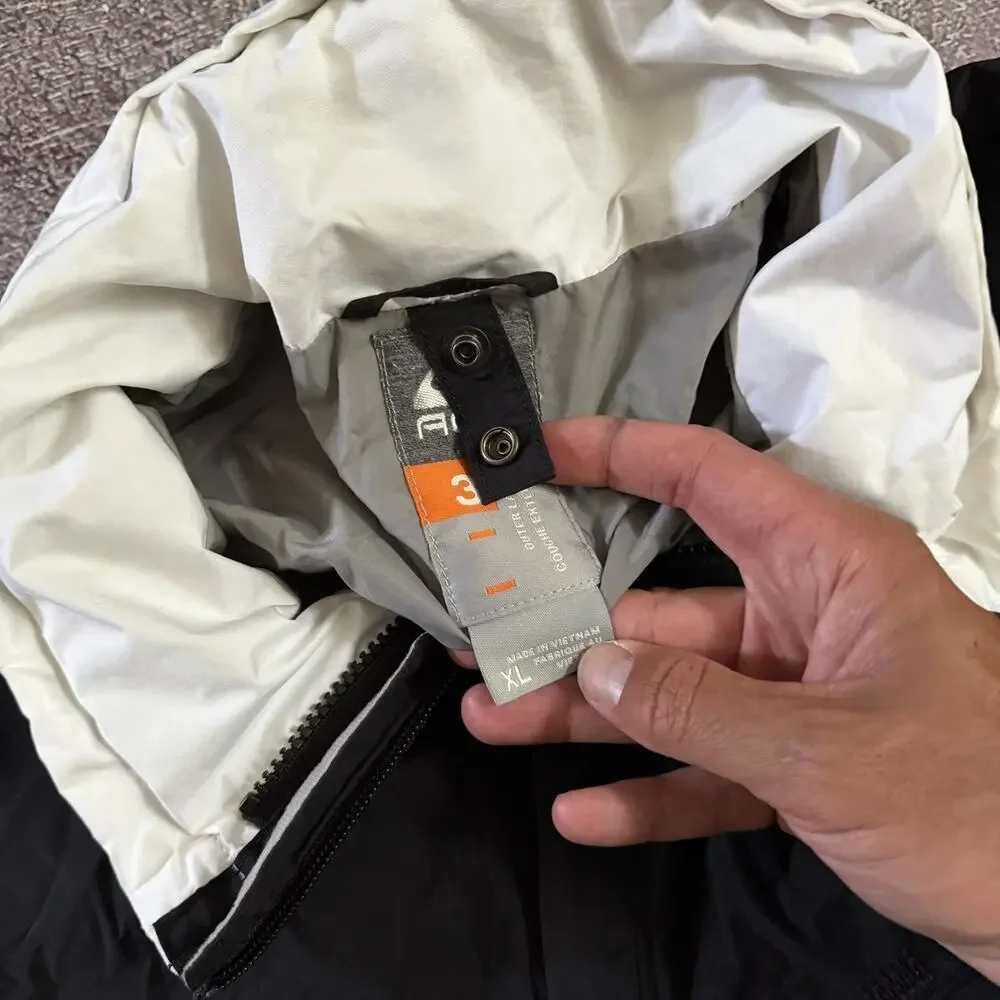 Men's Vintage Y2K Nike ACG Black White Windbreaker Zip Up Rain Coat Jacket Sz XL
